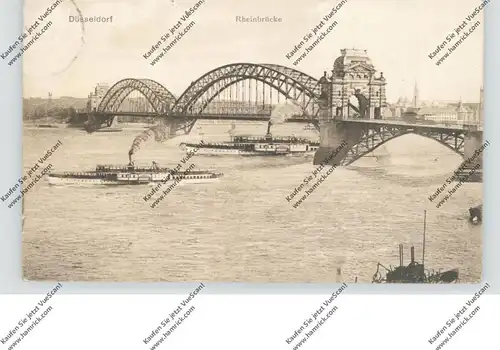 4000 DÜSSELDORF, Rheinbrücke, Raddampfer, 1909