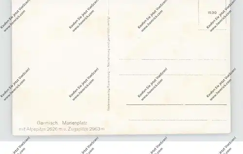 8100 GARMISCH - PARTENKIRCHEN, Dorfansicht mit Alpspitze und Zugspitze