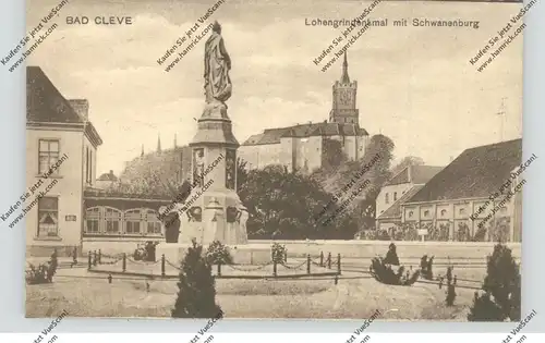 4190 KLEVE, Lohengrin-Denkmal, Schwanenburg