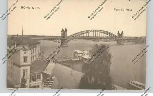 5300 BONN, Rheinbrücke, Anleger Köln - Düsseldorfer - Dampfer, 1925