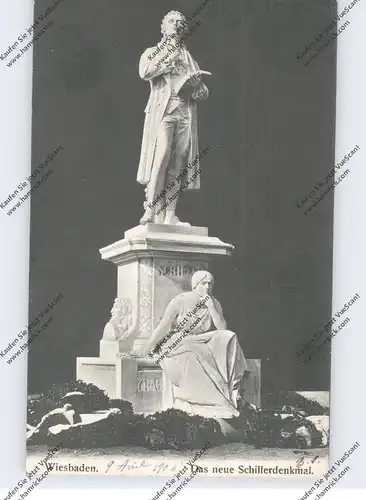 6200 WIESBADEN, Das neue Schillerdenkmal, 1906