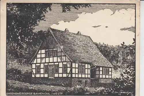 5950 FINNENTROP - BAMENOHL - Jugendherberge, Zeichnung von Schwartzen-Plettenberg, Nadelloch