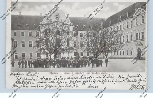 8354 METTEN, Klosterhof mit Studienkirche, 1902