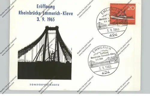 4240 EMMERICH, Sonderpostkarte Eröffnung Rheinbrücke Emmerich - Kleve 1965