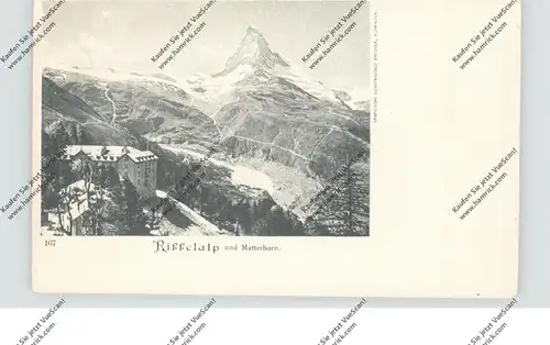 CH 3920 ZERMATT  - RIFFELALP VS, Blick zum Matterhorn, ca. 1900