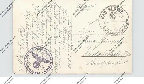 0-9933 BAD ELSTER, Badeplatz, 1943, Feldpost, Lazarett-Stempel