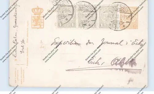 LUXEMBURG - 1920, GA Prifix 67, 7 1/2 orange, Ortspost mit Zusatzfrankatur, kl. Druckstelle