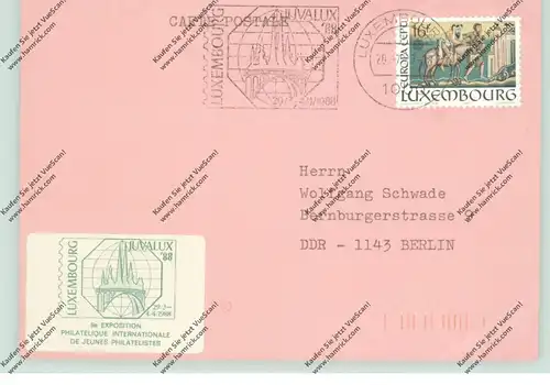 LUXEMBURG - 1988, JUVALUX, Dankschreiben der Wertzeichenstelle an Wolfgang Schwade, DDR-Briefmarkenzeitung