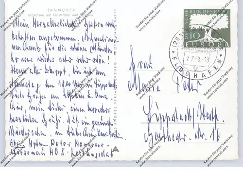 3000 HANNOVER, Maschsee, Gaststätte, Rathaus, 1958