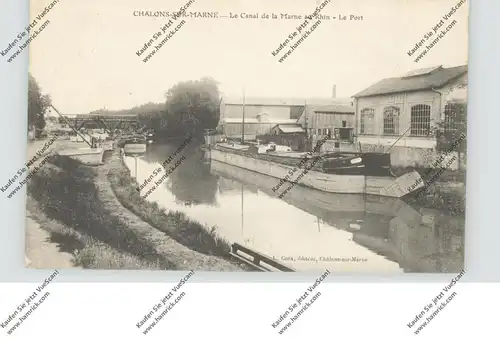 BINNENSCHIFFE - MARNE, Frachtschiffe im Hafen von Chalons-sur-Marne