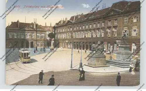 F 57000 METZ, Paradeplatz und Hauptwache, Tram / Strassenbahn, 1916, deutsche Feldpost