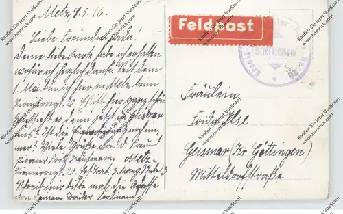 F 57000 METZ, Paradeplatz und Hauptwache, Tram / Strassenbahn, 1916, deutsche Feldpost
