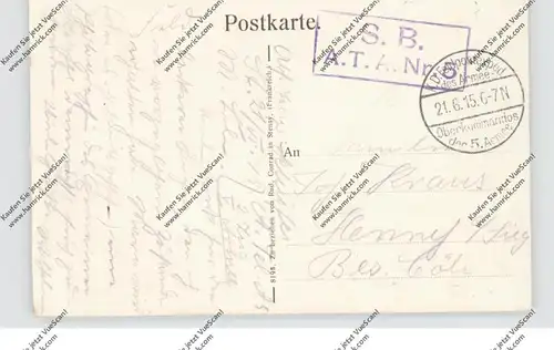 F 55700 STENAY, Strassenpartie an der Kirche, 1915, deutsche Feldpost, Oberkommando 5.Armee