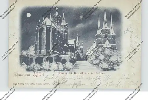 0-5000 ERFURT, Dom und Severinskirche, Mondschein-Karte 1899