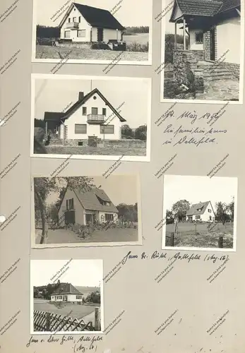 5250 RÜNDEROTH - WALLEFELD, 6 Kleinphotos 1956 von div. Häusern, mit Text