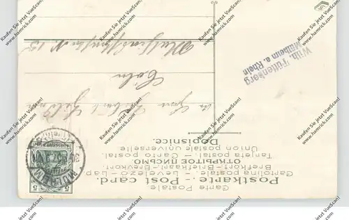 OSTERN - Betender Hirte, Schafherde, Hütehund, Präge-Karte 1907