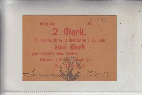 NOTGELD - MÜHLHAUSEN / Thüringen, 2 Mark, 1914, Erhaltung I
