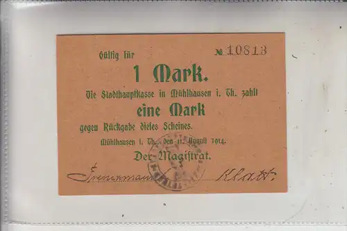 NOTGELD - MÜHLHAUSEN / Thüringen, 1 Mark, 1914, Erhaltung I