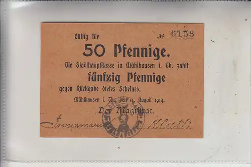 NOTGELD - MÜHLHAUSEN / Thüringen, 50 Pfennig, 1914, Erhaltung I