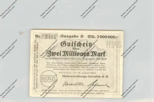 BANKNOTE - DEUTSCHLAND / GERMANY, Notgeld, 1923, Konstanz, HIAG, 2 Millionen Mark