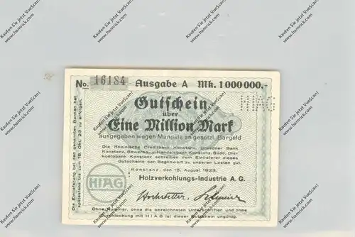 BANKNOTE - DEUTSCHLAND / GERMANY, Notgeld, 1923, Konstanz, HIAG, 1 Million Mark