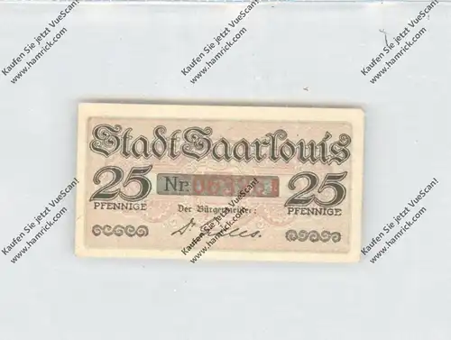 BANKNOTE - DEUTSCHLAND / GERMANY, Notgeld, 1918, Saarlouis, Wz. 3 Sterne im Sechseck, I
