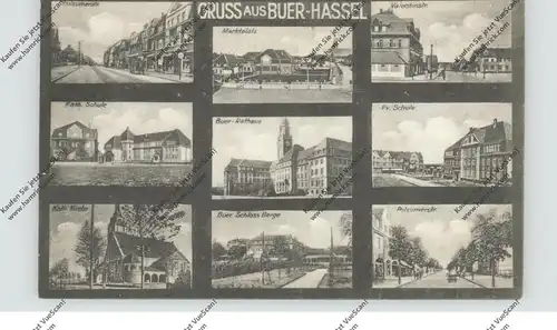 4650 GELSENKIRCHEN - BUER - HASSEL, Polsumerstrasse, Valentinstrasse, Schulen, Kirche..., 1931