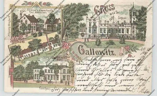 NIEDER - SCHLESIEN - GALLOWITZ / GALOWICE (Breslau), Lithographie, Brennerei, Gasthaus, Bäckerei, Schloss, kl. Einriss