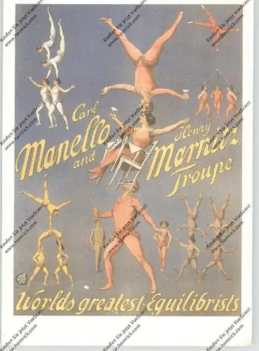 ZIRCUS / CIRCUS / VARIETE - Carl Manello & Henry Marnitz Troupe, Worlds greatest Equilibrists, Repro