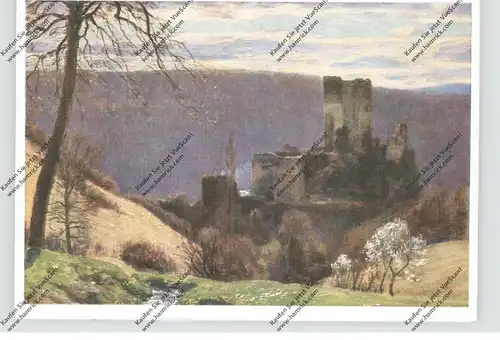 KÜNSTLER - ARTIST - FRITZ VON WILLE, "Vorfrühling an der alten Burg"