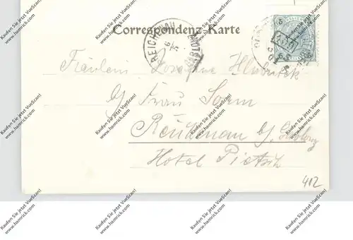 BÖHMEN & MÄHREN - HAINDORF / HEJNICE, Strssenpartie, belebte Szene, 1901, Bahnpost Zug 409