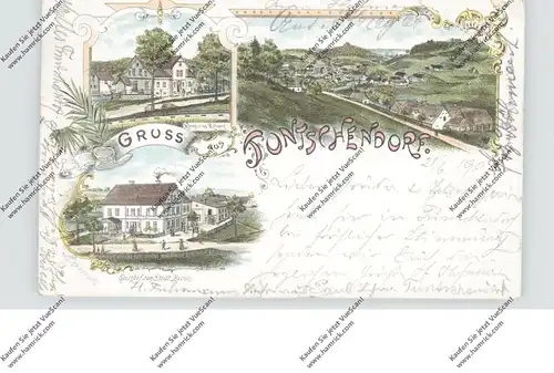 NIEDER-SCHLESIEN - TUNTSCHENDORF / TLUMACZOW, Lithographie, Grenze Böhmen - Schlesien, kl. Eckknick