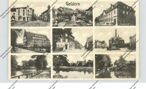 4170 GELDERN, Hermann-Göring-Strasse, Kriegerdenknal, Bahnhofstrasse, Gymnasium, NIerspartie......
