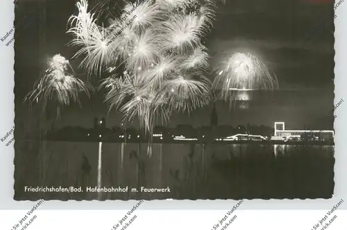 7990 FRIEDRICHSHAFEN, Hafenbahnhof und Fauerwerk, 1961
