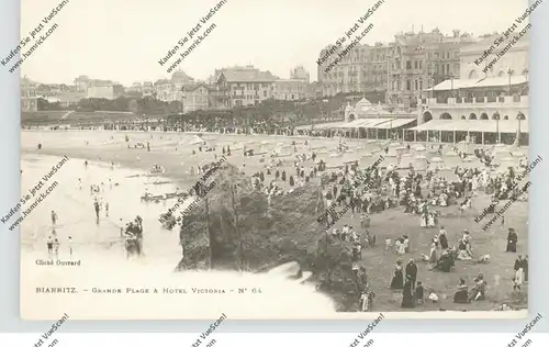 F 64200 BIARRITZ, Grande Plage & Hotel Victoria, ca. 1905