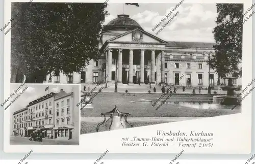 6200 WIESBADEN, Kurhaus, Taunus-Hotel & Hubertusklause, NS-Beflaggung