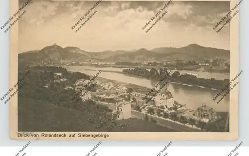 5480 REMAGEN - ROLANDSECK, Blick auf das Siebengebirge, 1922, belg. Militärpost