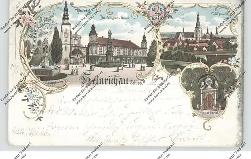 NIEDER-SCHLESIEN - MÜNSTERBERG-HEINRICHAU / ZIEBICE-HENRYKOW (Frankenstein), Lithographie 1897