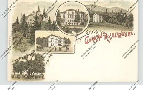 NIEDER-SCHLESIEN - ZOBTEN-GORKAU-ROSALIENTHAL / SOBOTKA, Lithographie, Brauerei, Gasthof, Schloss