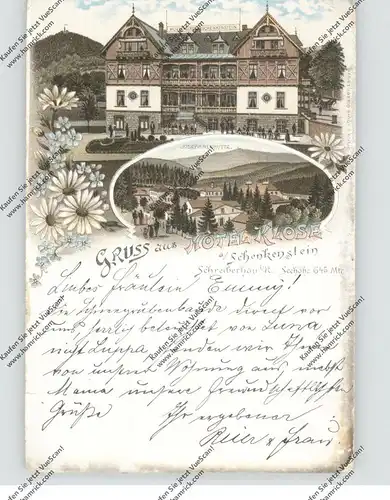 NIEDER-SCHLESIEN - SCHREIBERHAU / SZKLARSKA POREBA, Lithographie 1899, Hotel Klose, Josephinenhütte, kl. Druclstellen