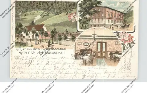 NIEDER-SCHLESIEN - WÜSTEGIERSDORF / GLUSZYCA, Lithographie, Reimsbachthal, Gasthaus zum frohen Morgen