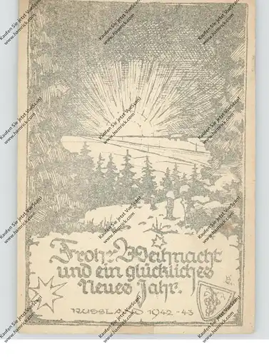 MILITÄR - 2.Weltkrieg, Russland 1942, Grusskarte Weihnacht / Neujahr, Feldpost 09635, 263. Inf.Div. Raum Spass-Demensk