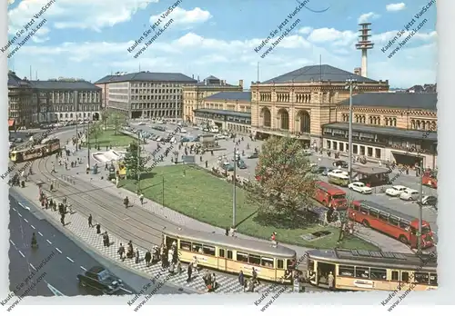 BAHNHOF / Station / La Gare, HANNOVER, Hauptbahnhof, Tram, Omnibus, Oldtimer