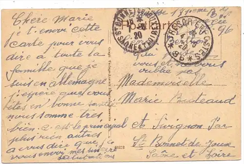 5300 BONN, Bahnhof, 1920, franz. Militärpost