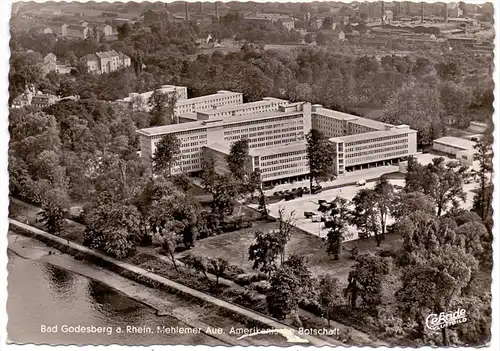 5300 BONN - BAD GODESBERG - MEHLEM, Amerikanische Botschaft, US Embassy, Luftaufnahme, 1953