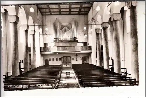 5300 BONN - BAD GODESBERG - FRIESDORF, Kirche, Innenansicht mit Orgel