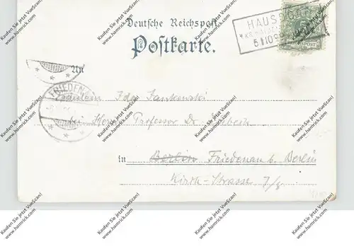 NIEDER-SCHLESIEN - FALKENBERG / SOKOLEC (Glatz), Lithographie, Gasthaus Gottschlich,230 Einwohner, Kastenstempel 1899