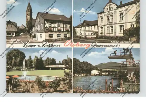 5787 OLSBERG, Freibad, Kurpark, Sanatorium, Pfarrkirche, 1963