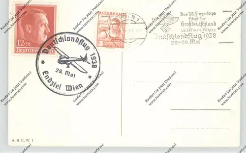 FLUGZEUGE - DEUTSCHLANDFLUG 1937, Endziel Wien, NS-Fliegerkorps 22. - 29. Mai, Maschinen- und Sonderstempel