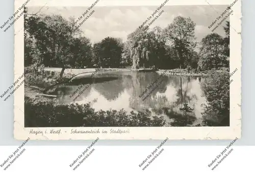 5800 HAGEN, Schwanenteich im Stadtpark, 1941